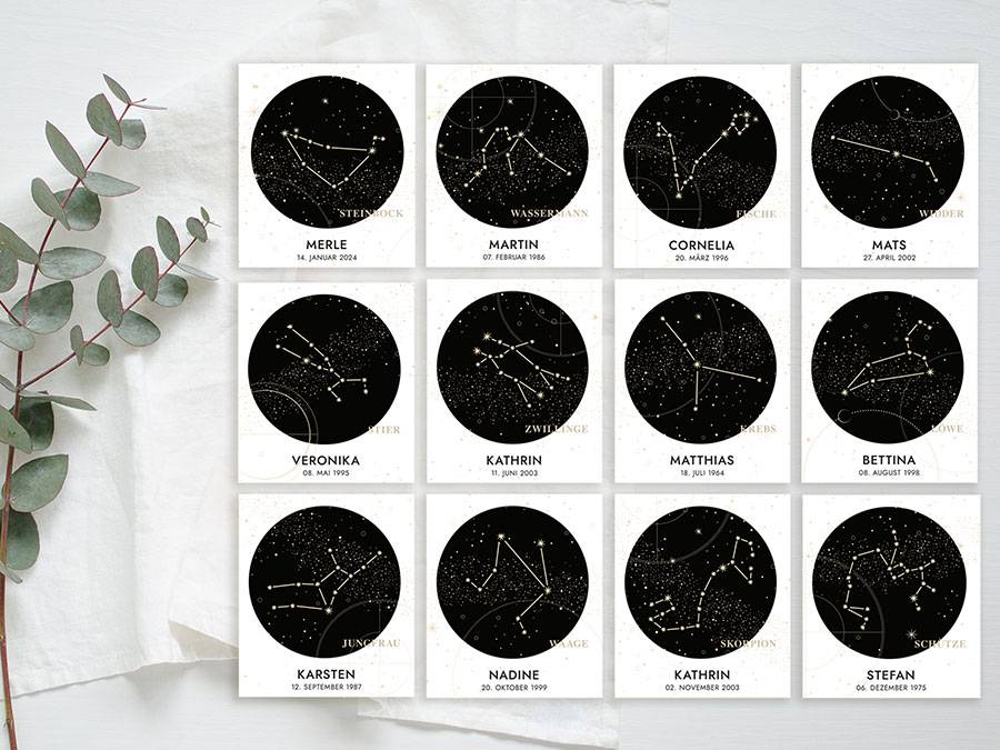 Renna Deluxe Sternzeichen Krebs | Personalisiertes Flaschenetikett Fabrikverkauf