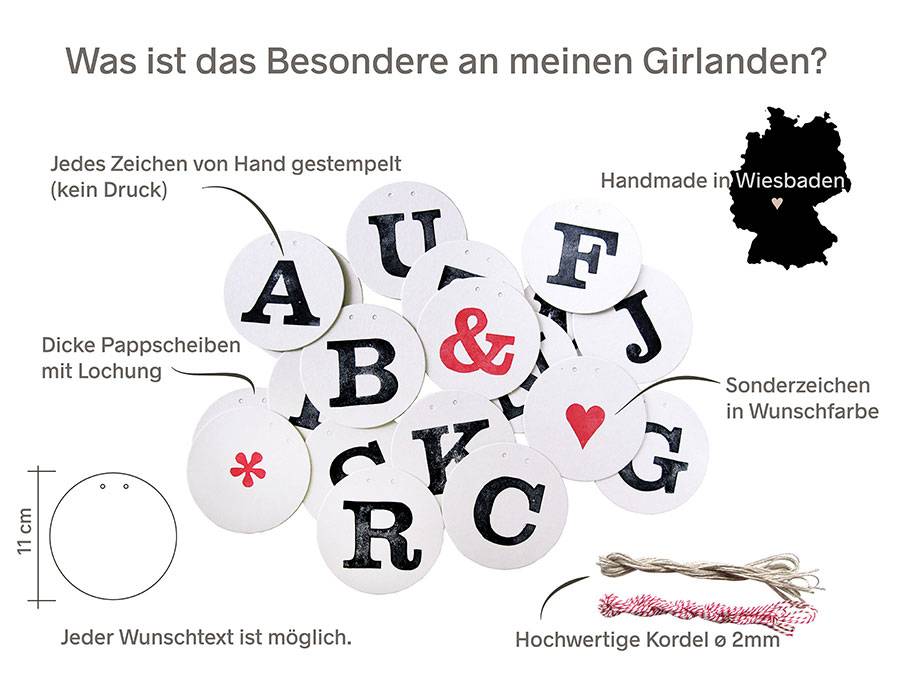 Renna Deluxe DANKE Girlande Hochzeitsgirlande Online Shopping