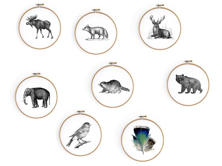 Renna Deluxe Hirsch _ Bild im Stickrahmen Online Outlet