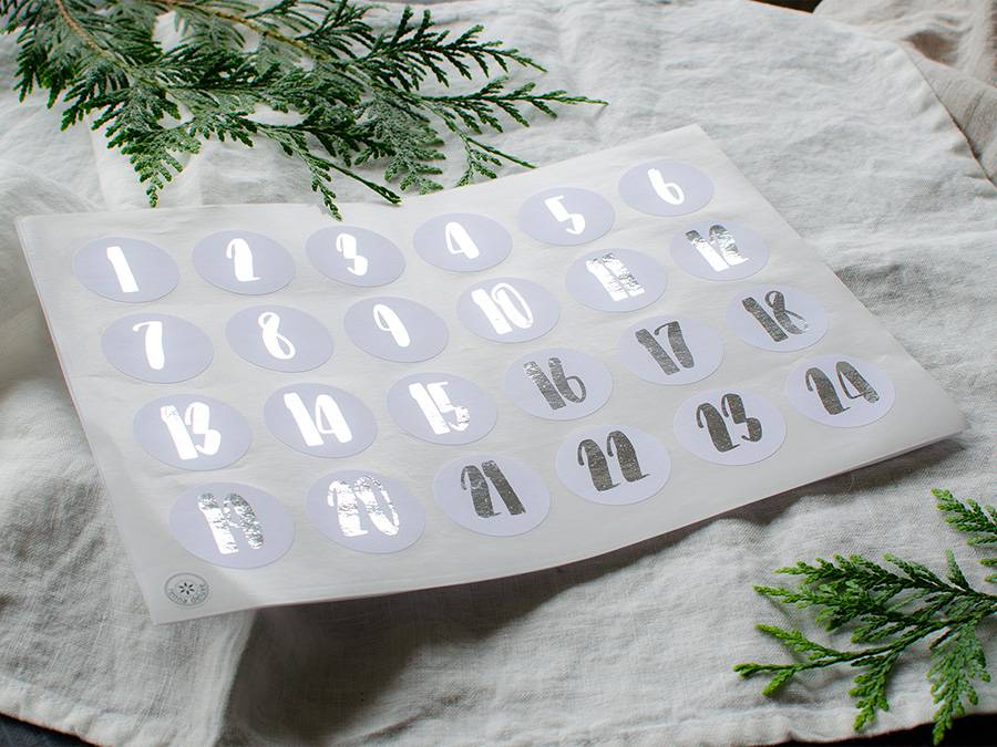 Renna Deluxe ADVENTSKALENDER Zahlen in SILBER Günstiger Verkauf