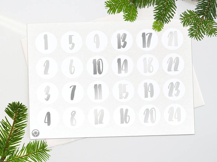 Renna Deluxe ADVENTSKALENDER Zahlen in SILBER Günstiger Verkauf