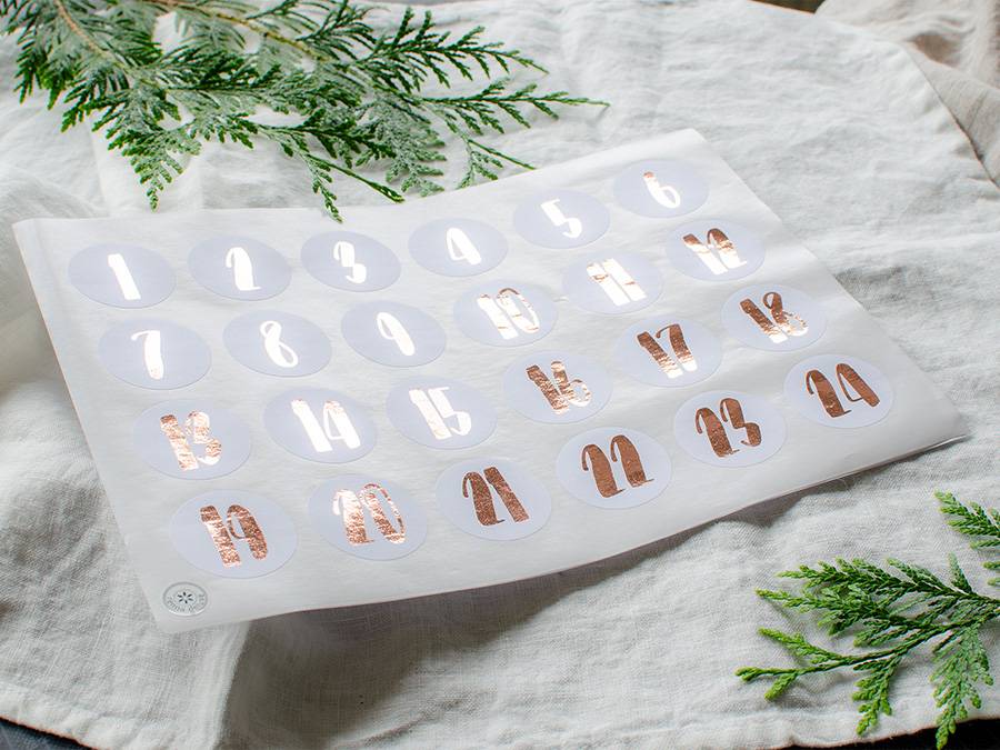 Renna Deluxe ADVENTSKALENDER Zahlen in KUPFER Fabrikverkauf