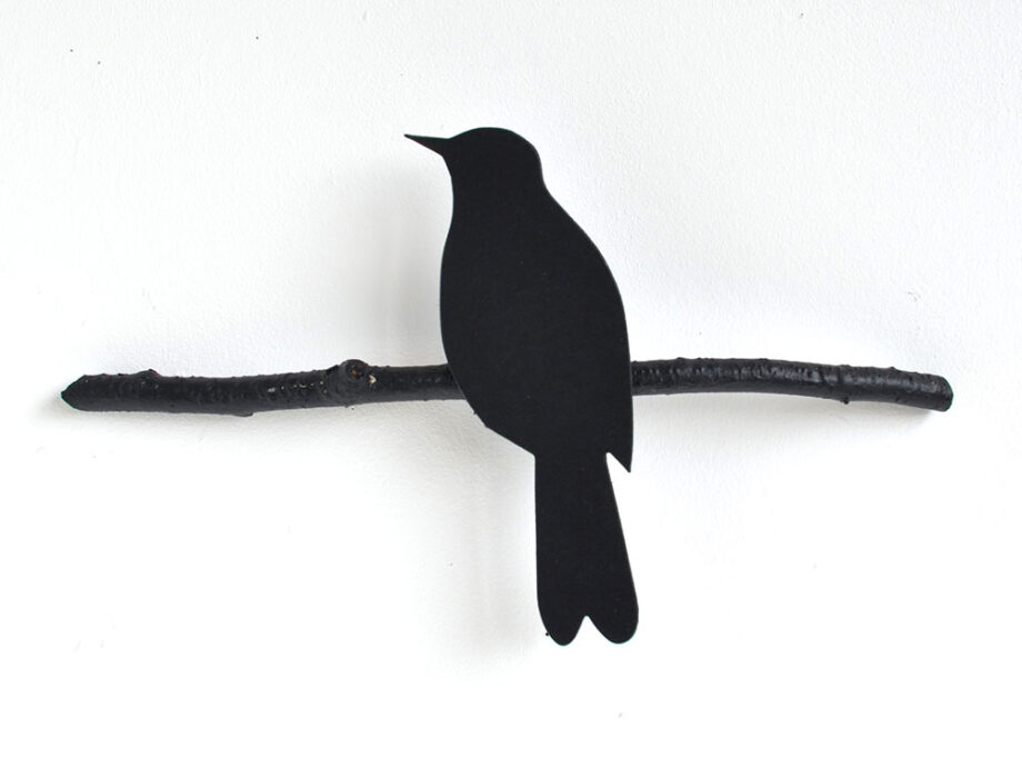 Renna Deluxe Amsel in Schwarz Wandobjekt Fabrikpreis