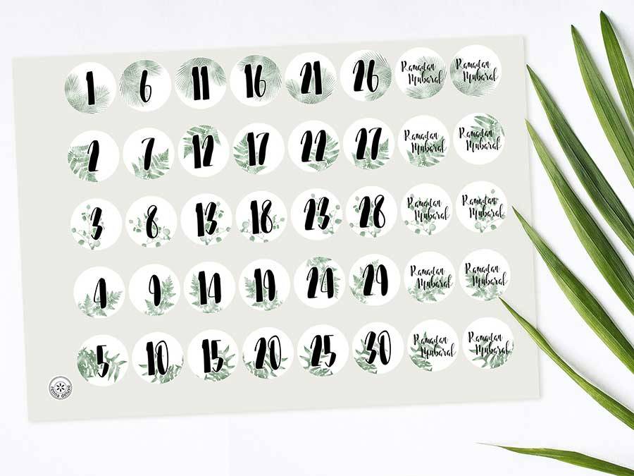 Renna Deluxe RAMADAN Kalender Zahlensticker mit schwarzen Tüten Preisnachlass