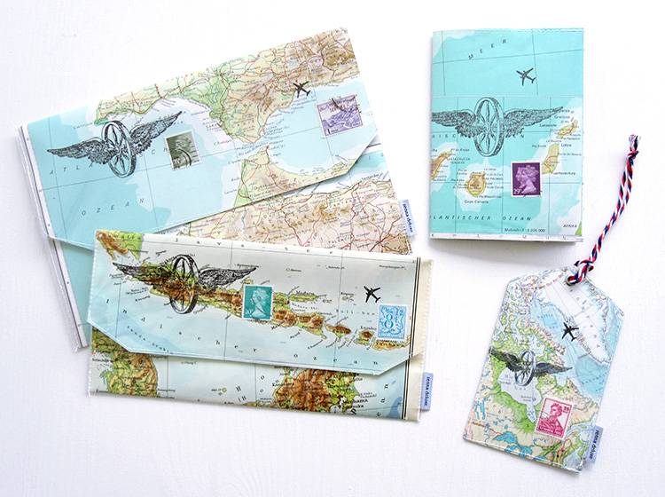 Renna Deluxe Atlas Gepäckanhänger aus Landkarten Meist gekauft