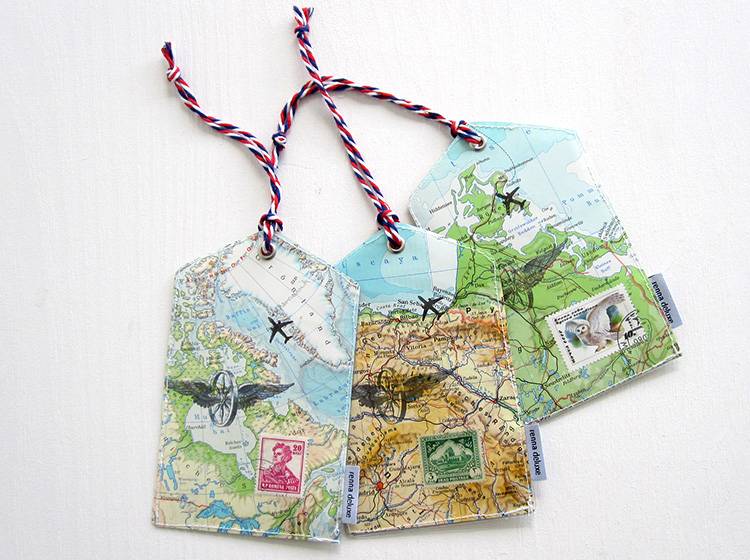 Renna Deluxe Atlas Gepäckanhänger aus Landkarten Meist gekauft