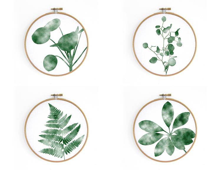 Renna Deluxe Monstera _ Bild im Stickrahmen Begrenzte Freigabe