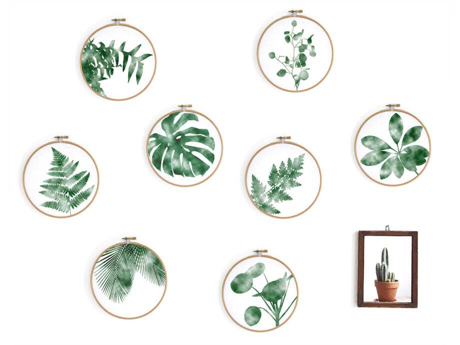 Renna Deluxe Monstera _ Bild im Stickrahmen Begrenzte Freigabe