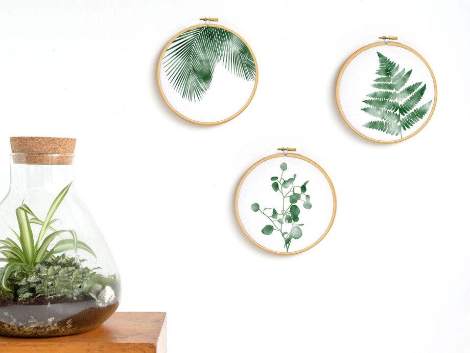 Renna Deluxe Monstera _ Bild im Stickrahmen Begrenzte Freigabe