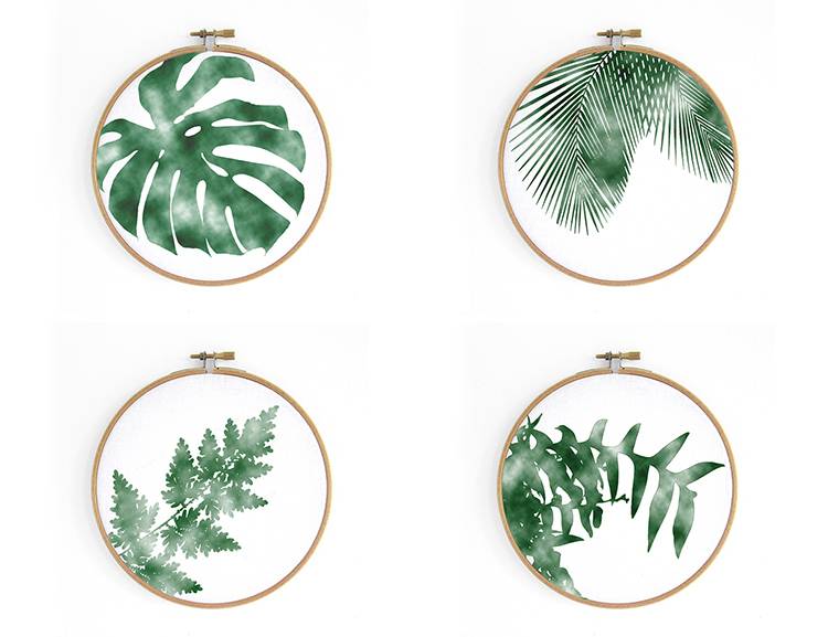 Renna Deluxe Palme _ Bild im Stickrahmen Letzte 3 Tage
