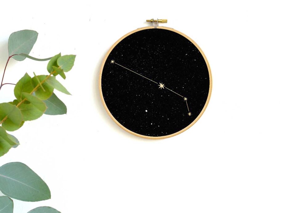 Renna Deluxe Steinbock Sternzeichen Bild im Stickrahmen Tägliche Deals