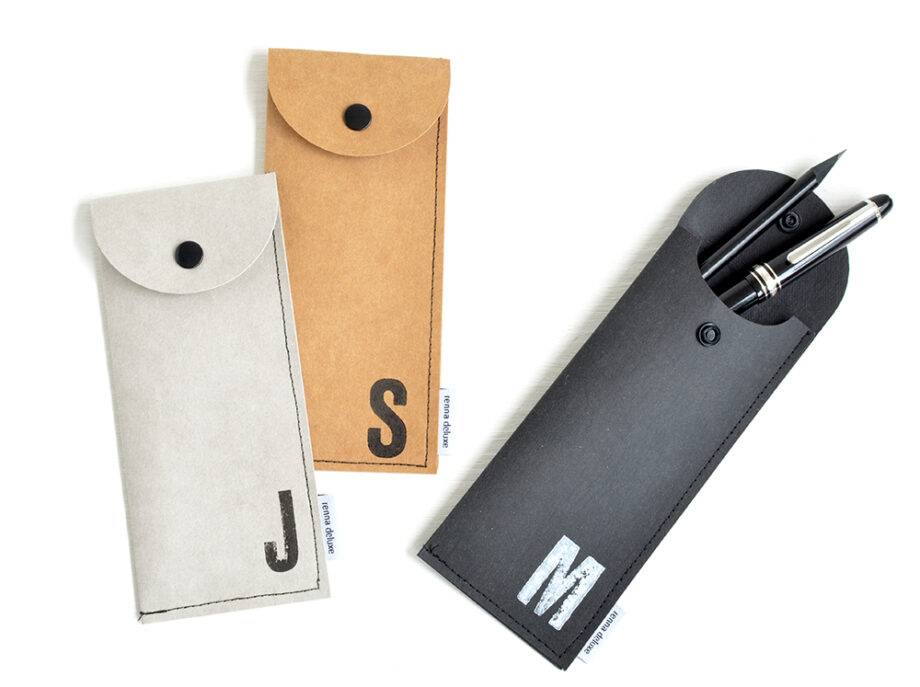 Renna Deluxe Braunes Stifteetui mit Monogramm vegan Top Angebot