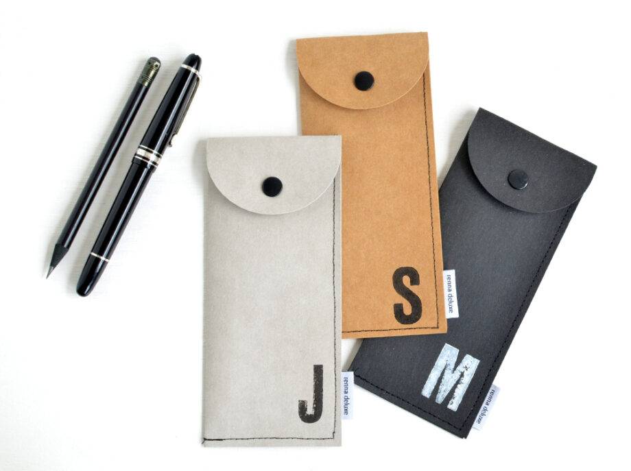 Renna Deluxe Braunes Stifteetui mit Monogramm vegan Top Angebot