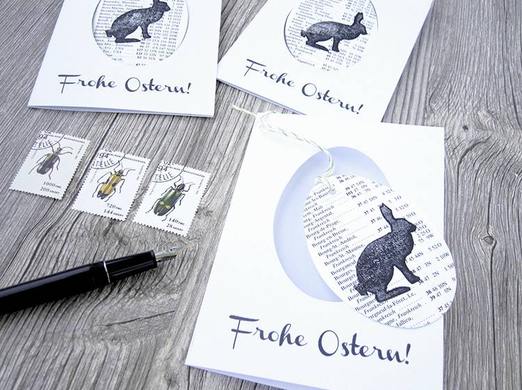 Renna Deluxe Frohe Ostern Klappkarte mit Osterei zum Anhängen Zeitlich begrenztes Angebot