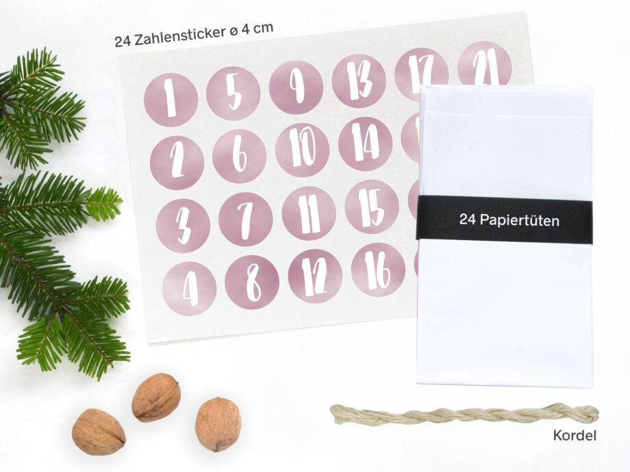 Renna Deluxe Adventskalender ROSA Handlettering Blitzangebot