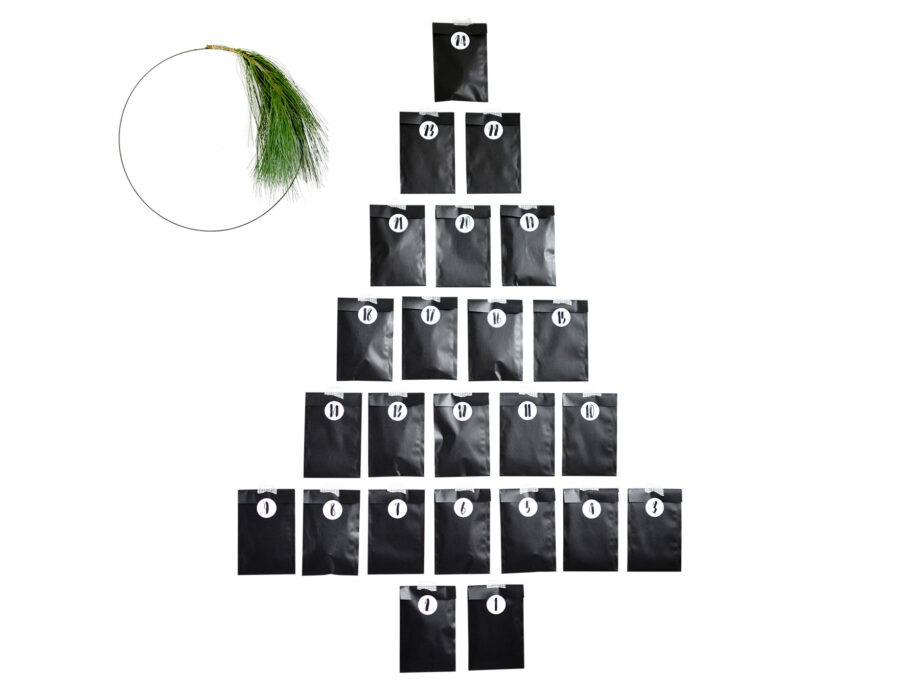 Renna Deluxe Adventskalender Schwarz mit Handlettering für Männer Letzte 2 Tage
