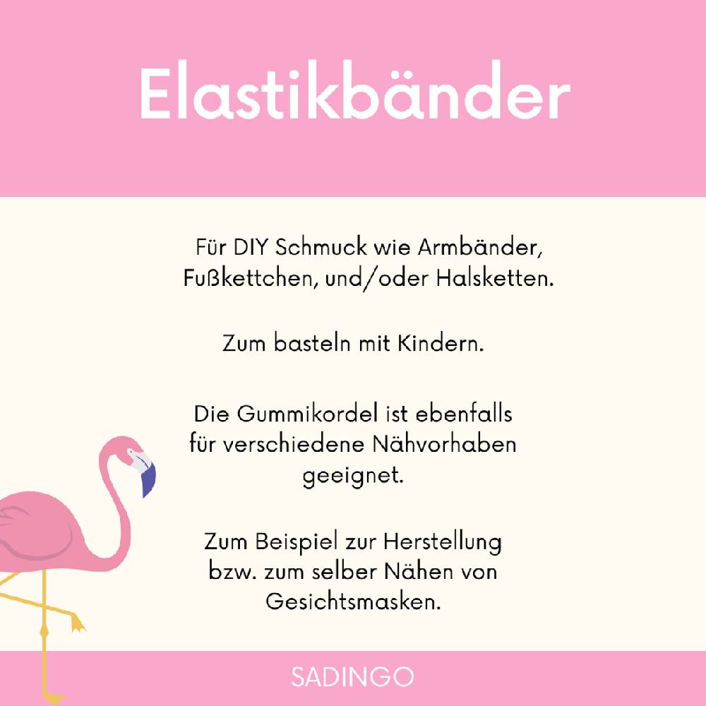 Sadingo Elastische Schnur 10x15 Meter 1 mm für Armbänder Große Rabatte