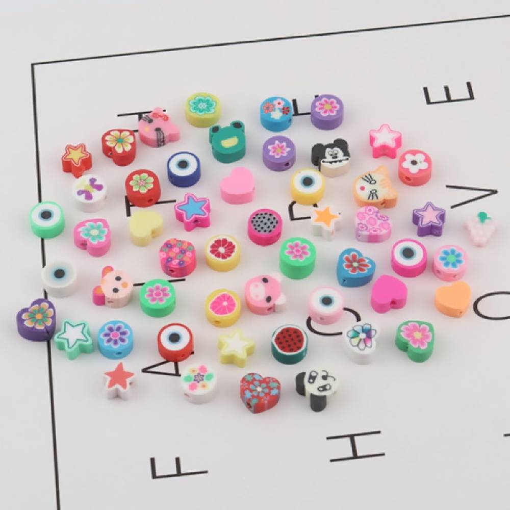 Sadingo Polymer Clay Perlen | 50 Stk., bunter Mix Bestseller