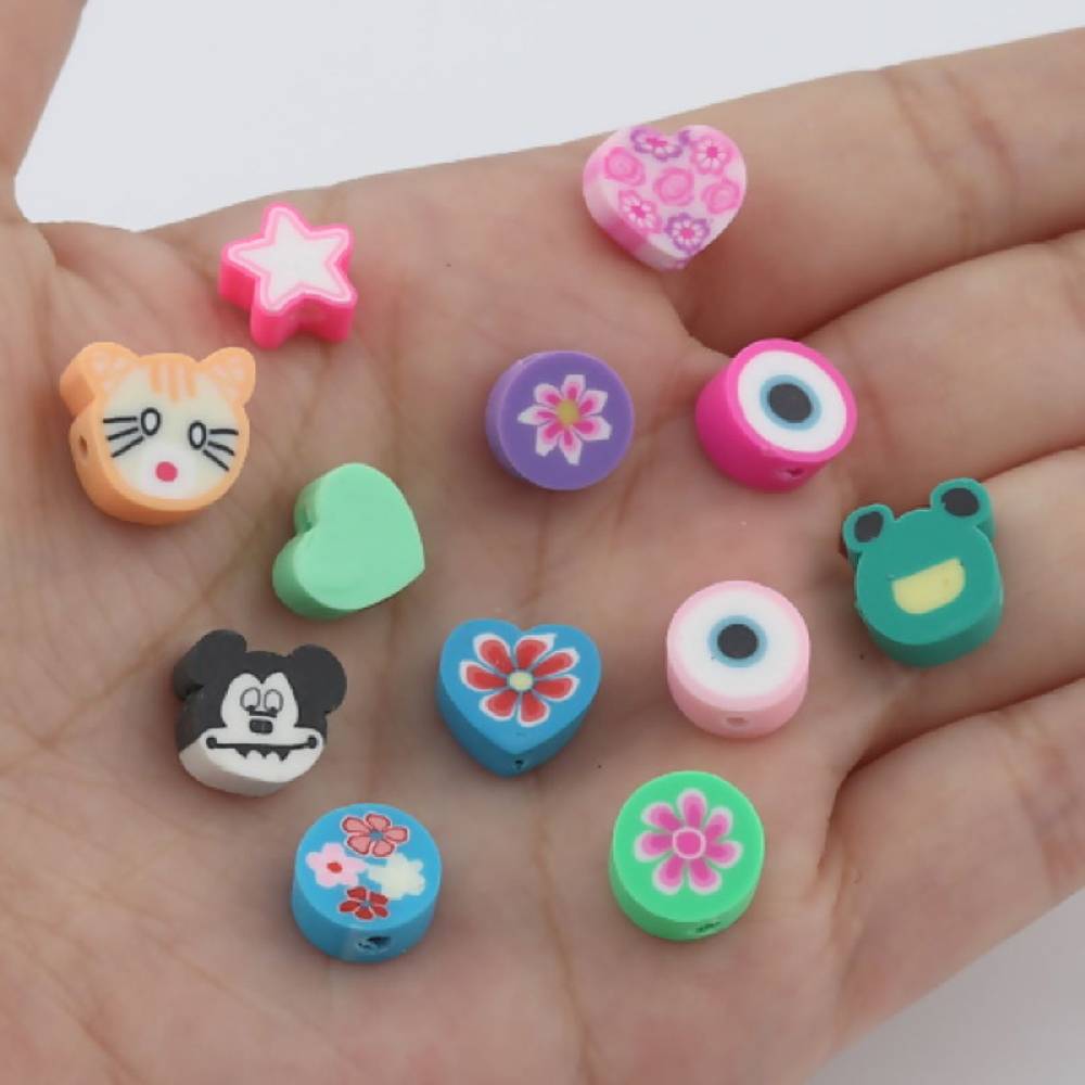 Sadingo Polymer Clay Perlen | 50 Stk., bunter Mix Bestseller