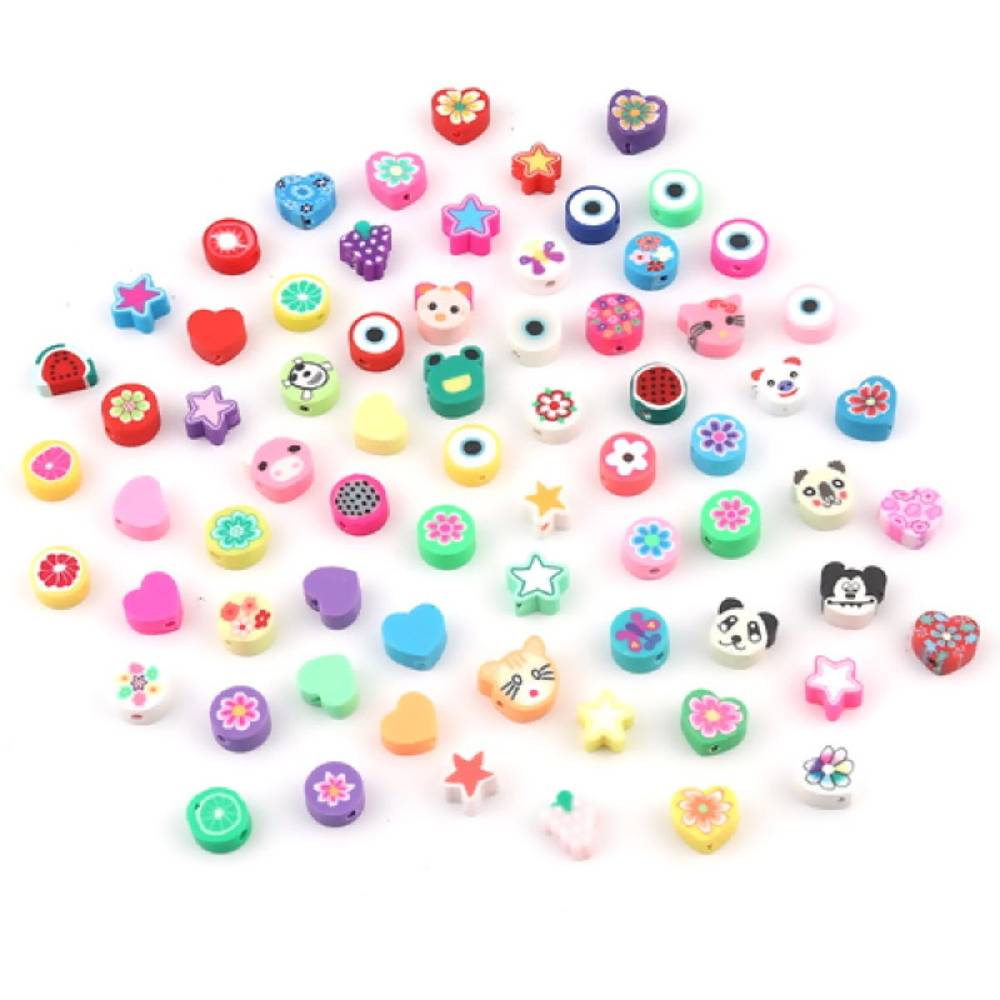 Sadingo Polymer Clay Perlen | 50 Stk., bunter Mix Bestseller