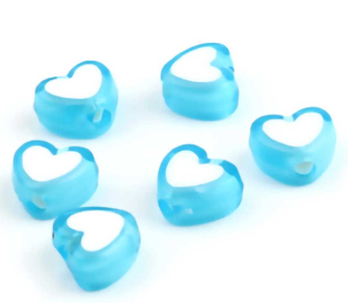 Sadingo Acrylperlen Herz | 300 Stück, 8x7mm Riesige Ersparnisse