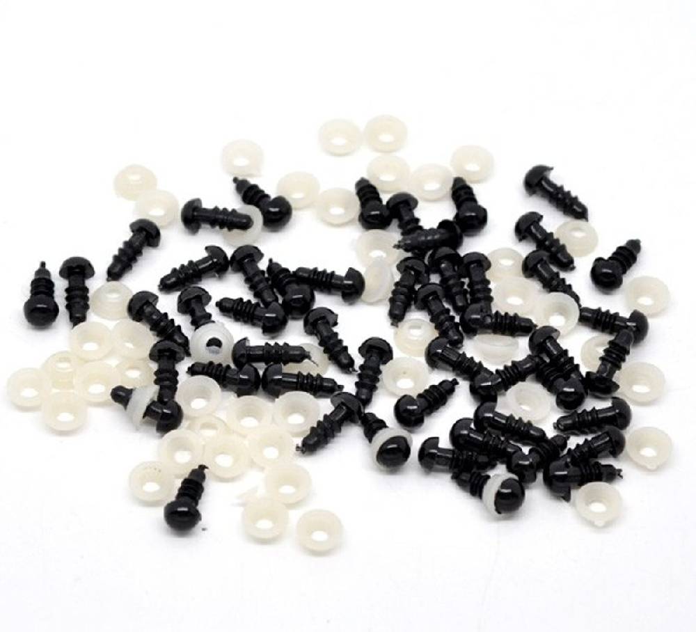 Sadingo Puppenaugen, Teddyaugen - 50 Stk. - 13 x 5 mm Letzter Tag