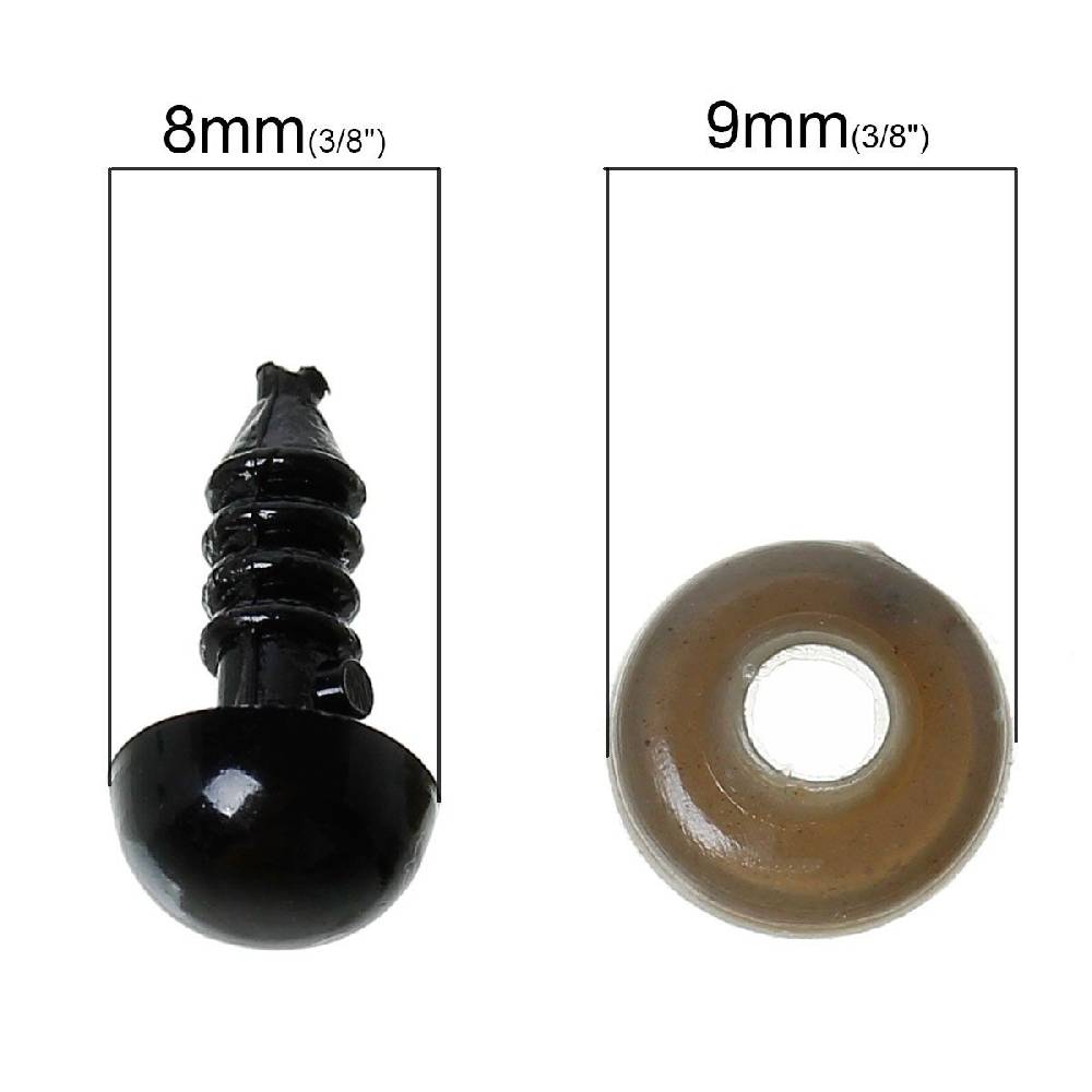 Sadingo Puppenaugen, Teddyaugen - 50 Stk. - Auge Ø 8 mm Zeitbegrenzte Promotion