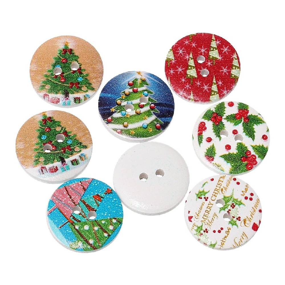 Sadingo Holzknöpfe Weihnachten 2 Stück, Ø 2 mm Clearance-Verkauf