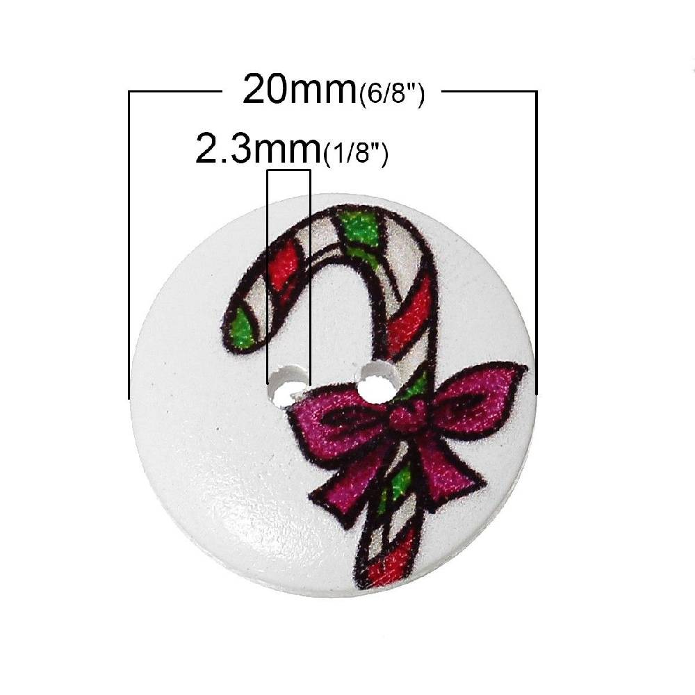 Sadingo Holzknöpfe Zuckerstangen 2 Stück, Ø 2 mm Kostenloser Versand international