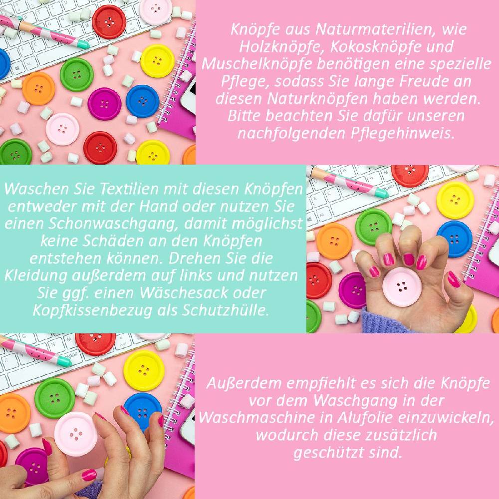 Sadingo Holzknöpfe Zuckerstangen 2 Stück, Ø 2 mm Kostenloser Versand international