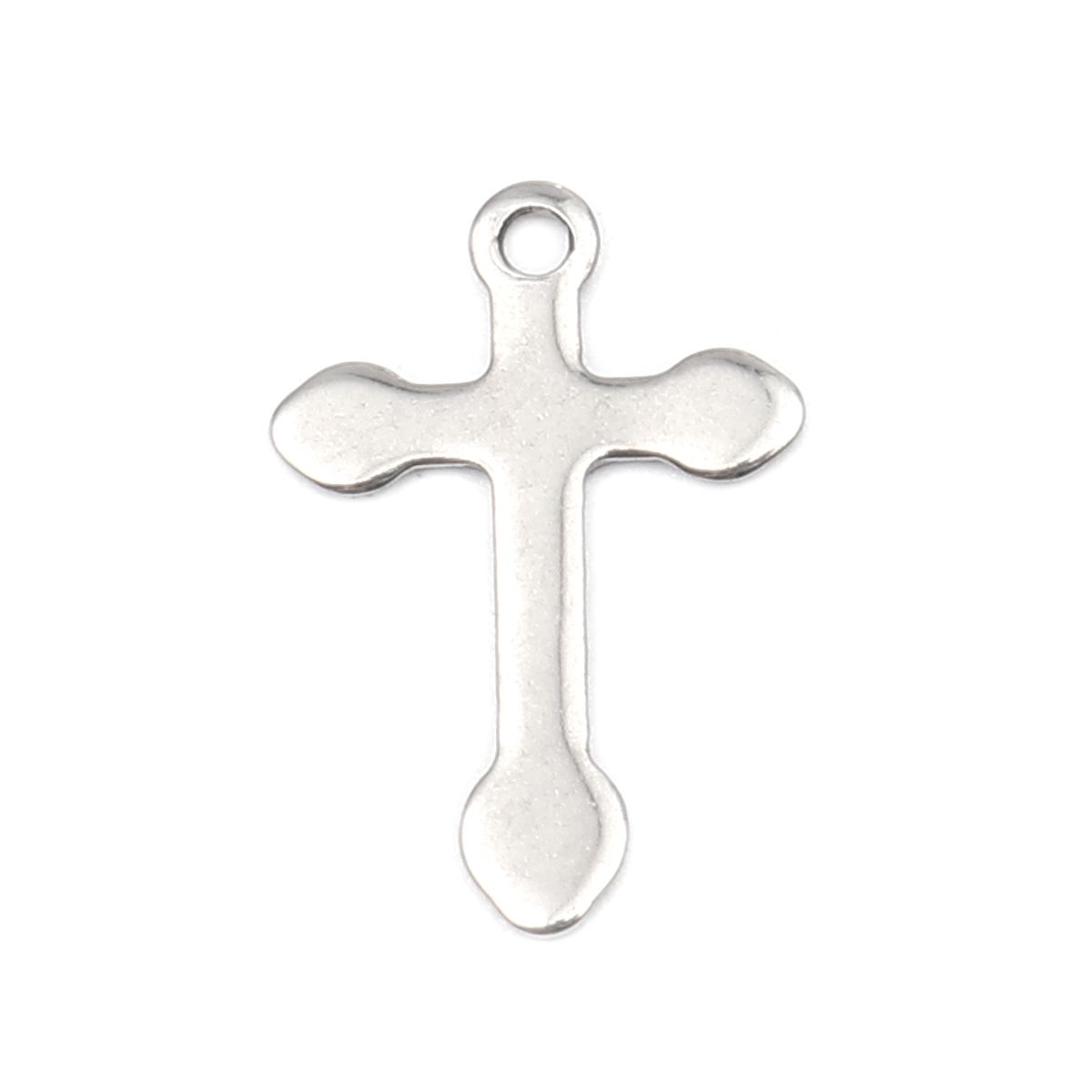 Sadingo Kreuz Anhänger Silber 10 Stück 12x18mm, Bastelbedarf Outlet