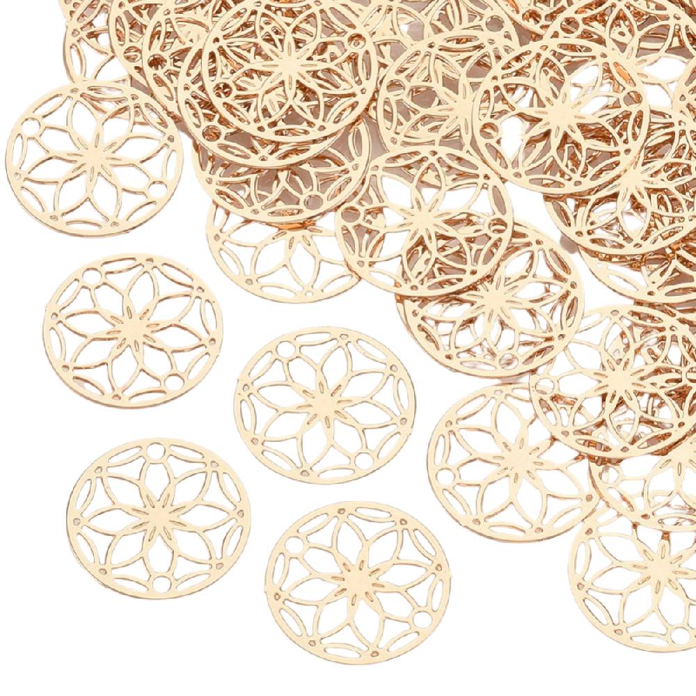 Sadingo Schmuckverbinder | 10 Stück, 13mm, Anhänger Blume des Lebens Fabrikpreis