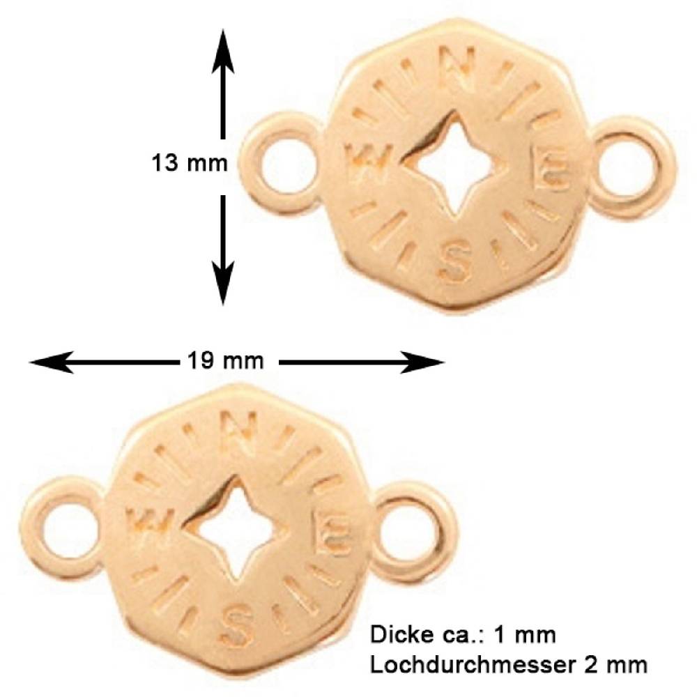 Sadingo Schmuckverbinder Kompass | 19x13mm Günstig kaufen
