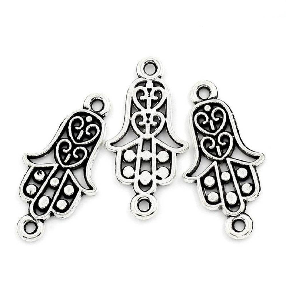 Sadingo Schmuckverbinder Hamsa Hand | 50 Stück, 25x13 mm Großer Ausverkauf