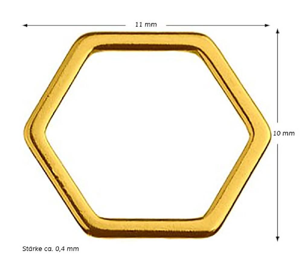 Sadingo Schmuckverbinder Sechseck | 1 Stück, 10x11 mm Saisonschlussverkauf