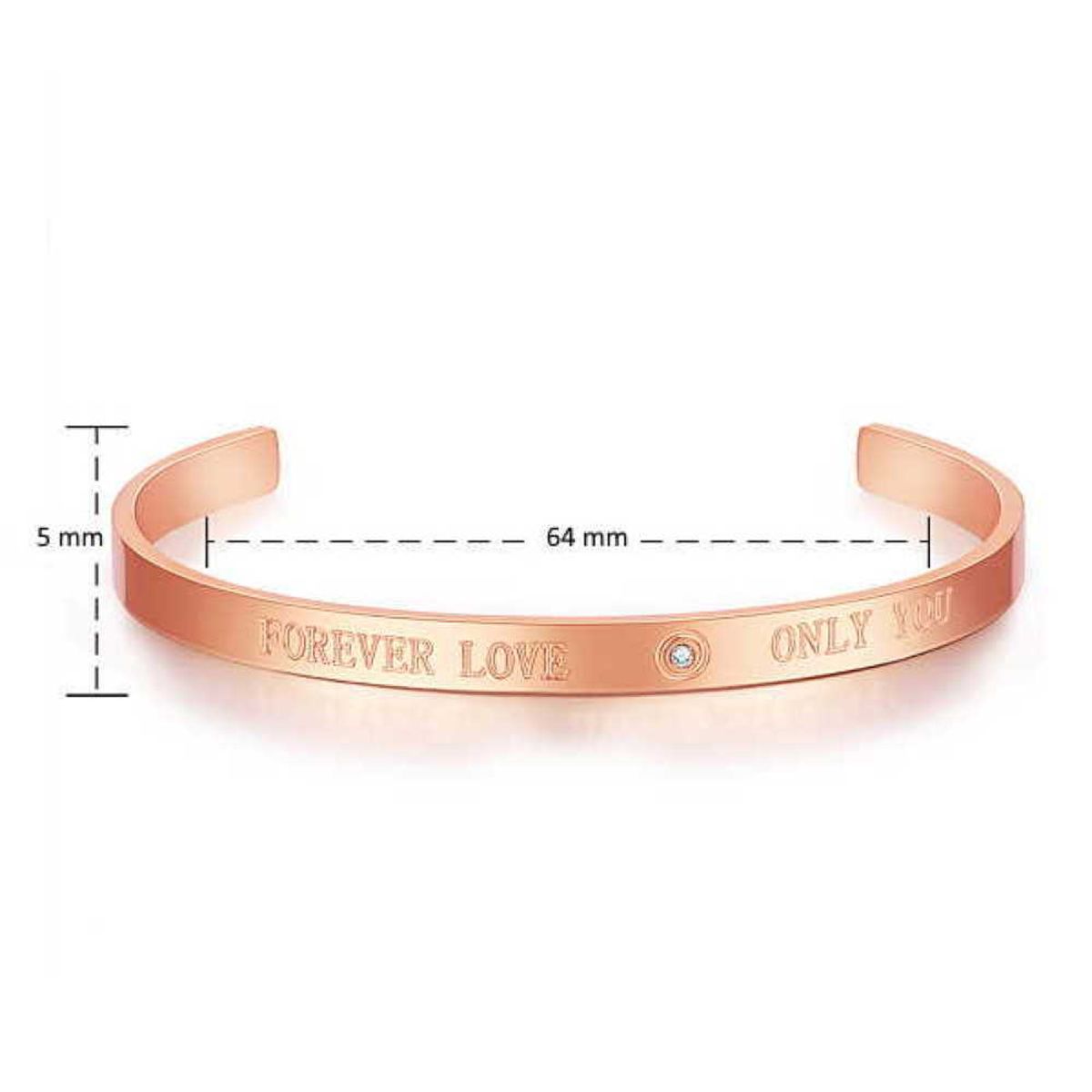 Sadingo Edelstahlarmreif mit Gravur | "Forever Love - Only You" Muttertagsangebot