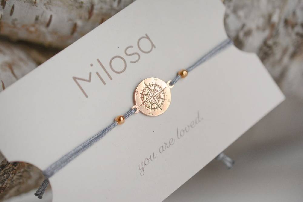 Sadingo Kompass Armband Damen 925 Silber (größenverstellbar) Valentinstagsangebot