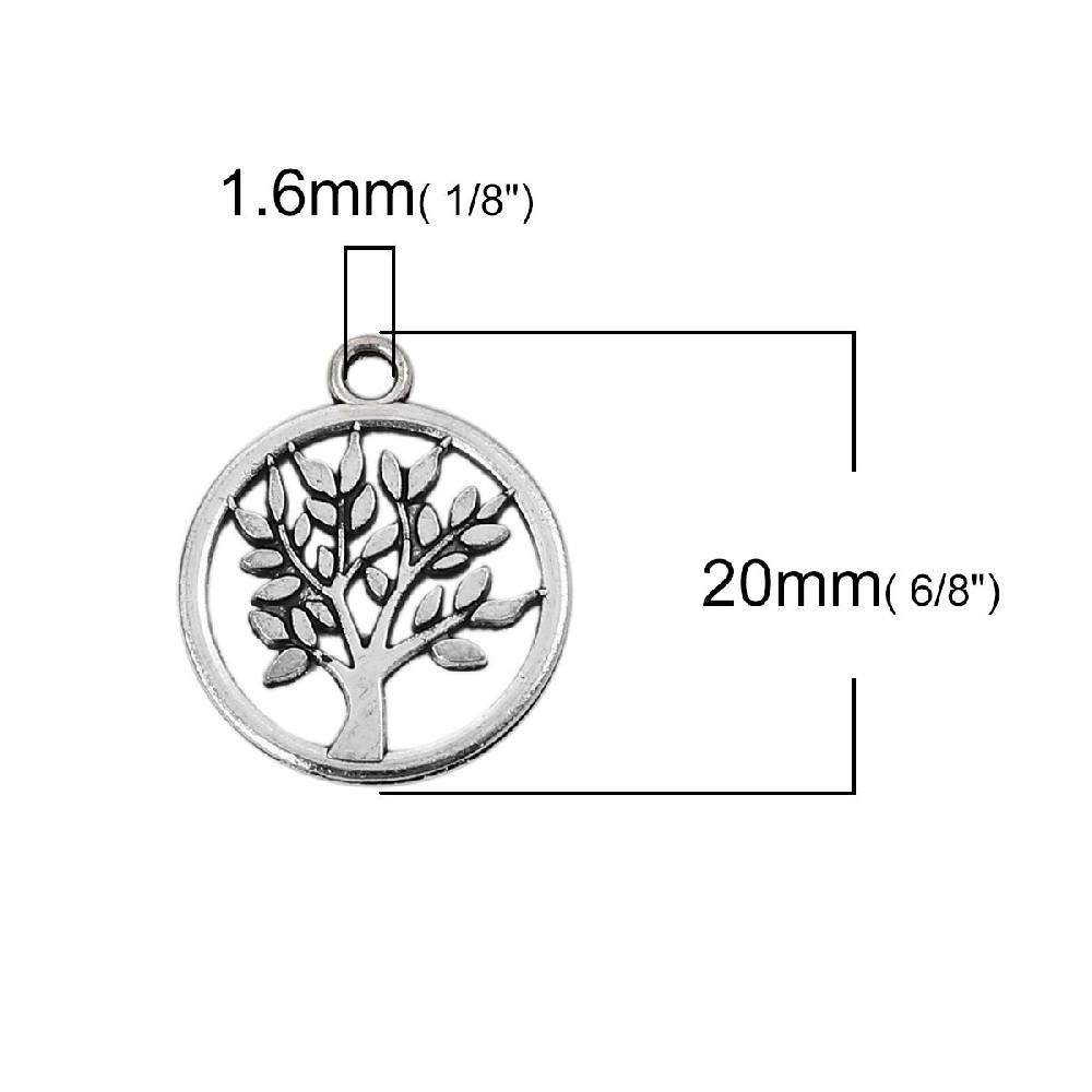 Sadingo Schmuckanhänger Lebensbaum - 10 Stück - 20 x 17 mm Super Sparpreis