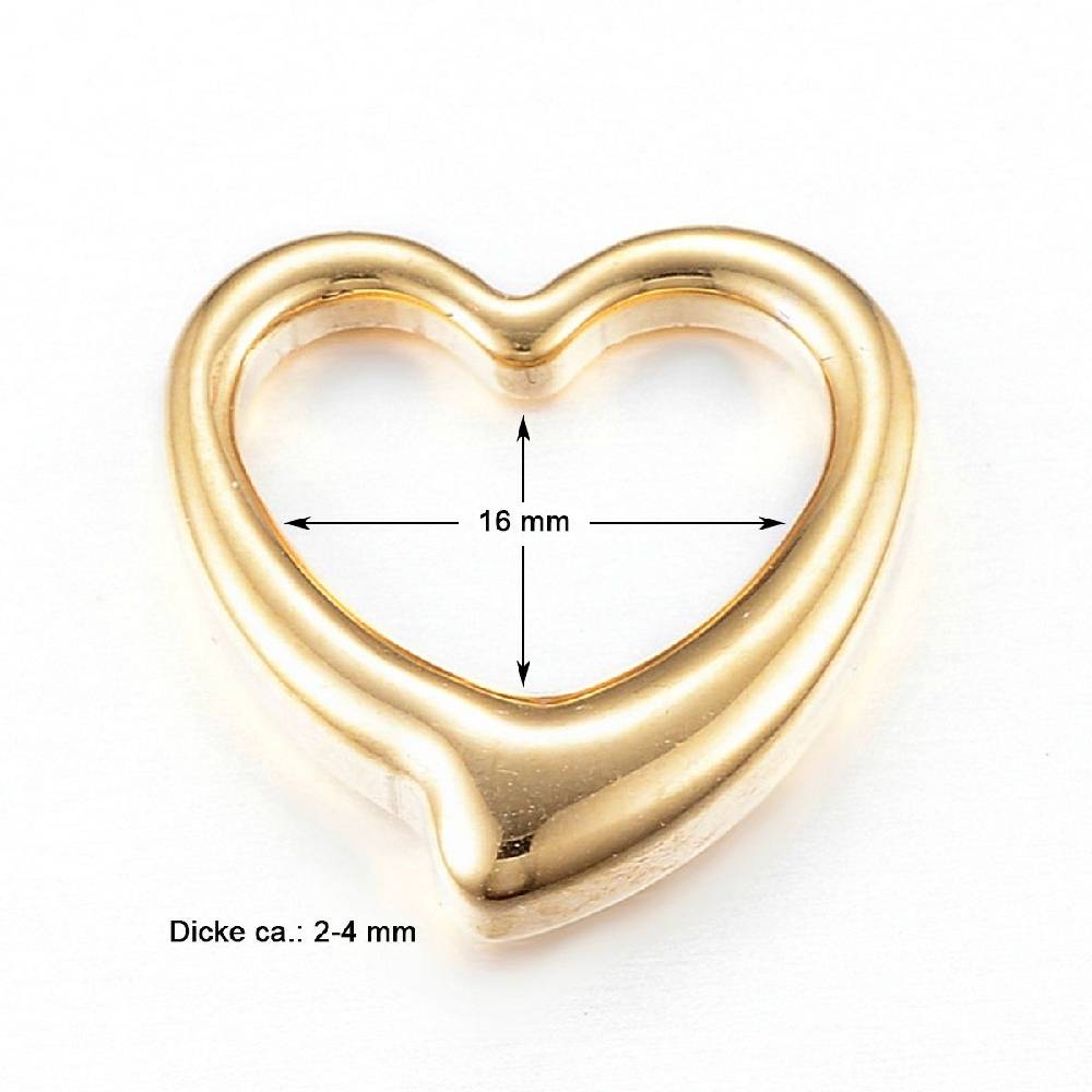 Sadingo Schmuckverbinder Herz | 2 Stück - 16x16 mm Wochenangebot