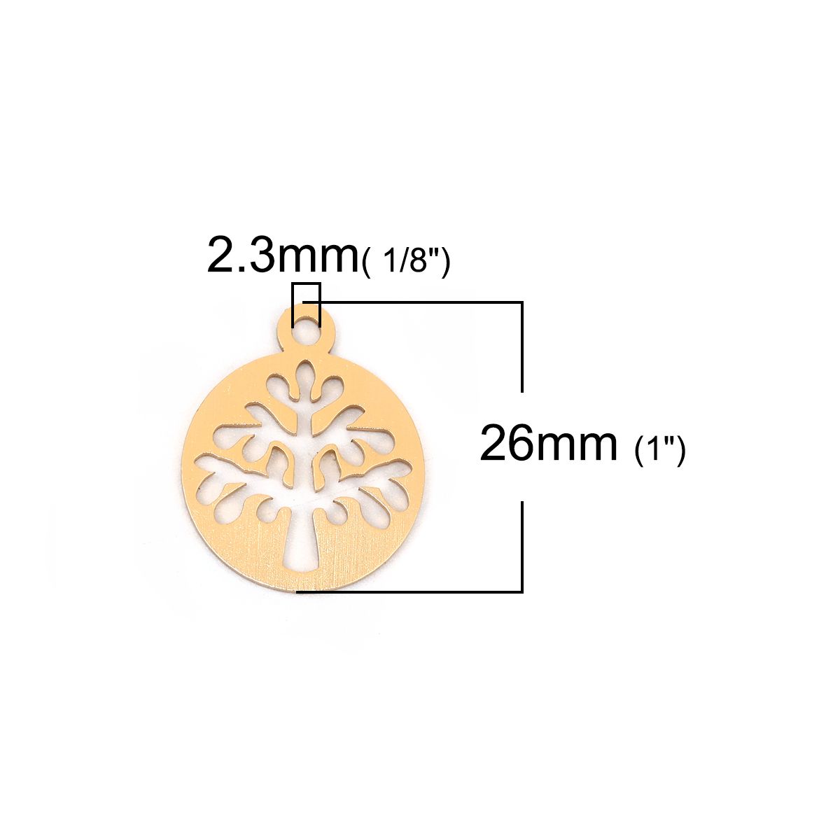 Sadingo 1 Metallanhänger Lebensbaum - 26 x 22 mm - Gold Letzte 3 Tage