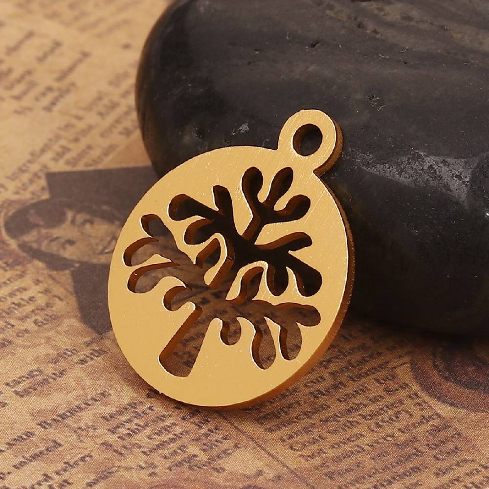 Sadingo 1 Metallanhänger Lebensbaum - 26 x 22 mm - Gold Letzte 3 Tage