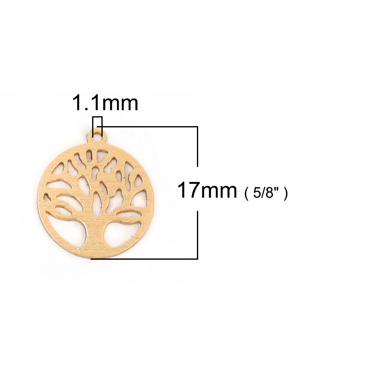 Sadingo 1 Metallanhänger Lebensbaum - 17 x 15 mm - Gold Neueste Stile