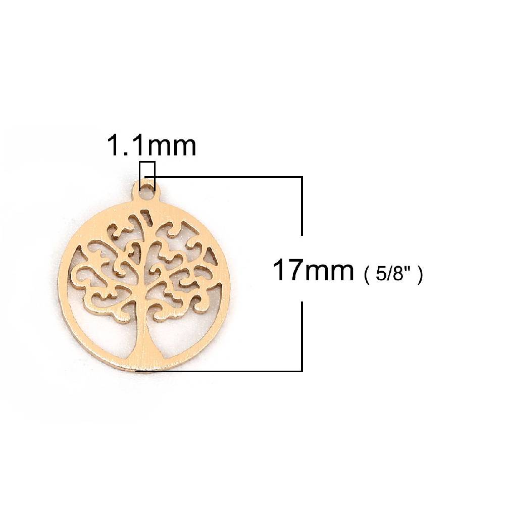 Sadingo 1 Metallanhänger Lebensbaum - 17 x 15 mm - Gold Letzte 2 Tage