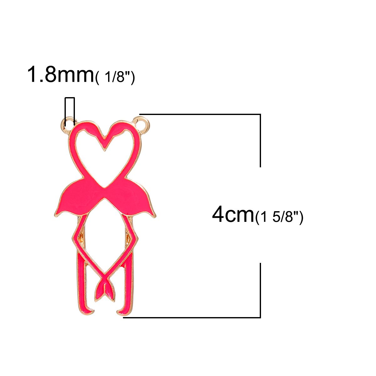 Sadingo Schmuckverbinder Flamingo - 3 Stk. - Neon-Pink Speichern exportieren