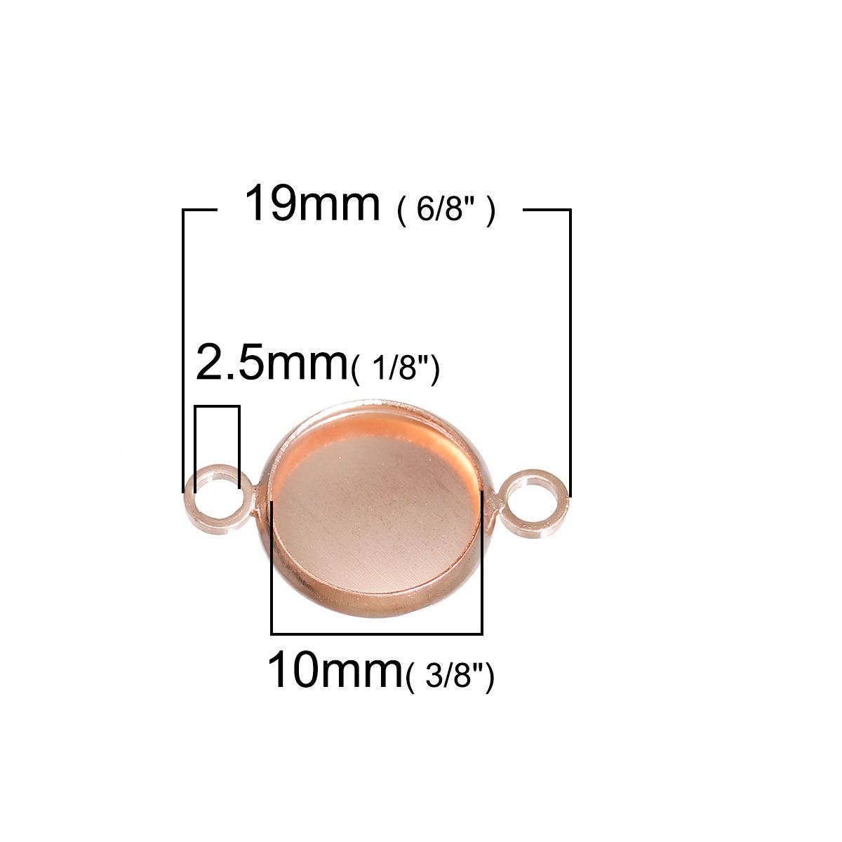 Sadingo Schmuckverbinder Fassung für 10 mm Cabochons | 10 Stkück, 19x12 mm 50% Rabatt für begrenzte Zeit
