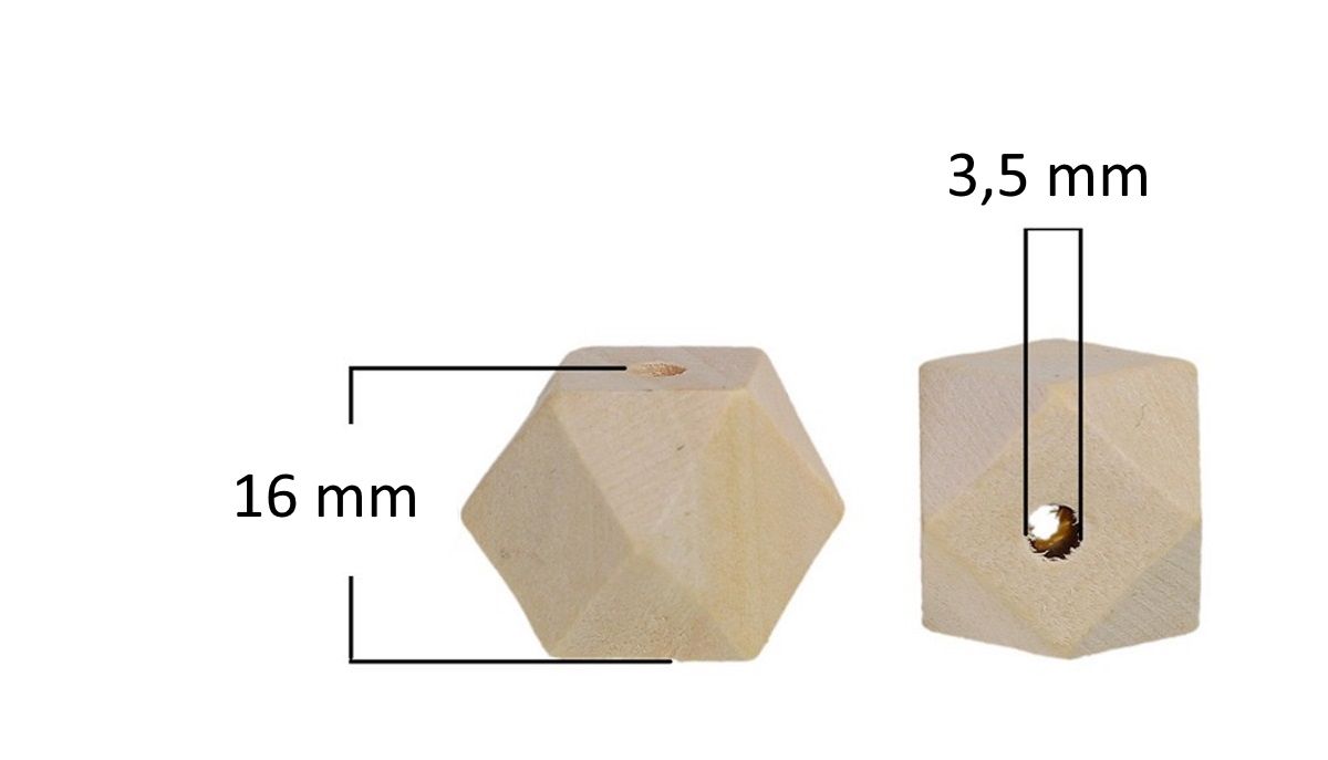 Sadingo Holzperlen eckig natur, Geometrische Bastelperlen, 20 Stück Online