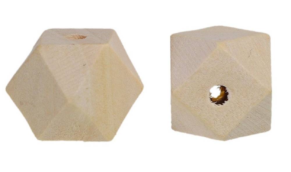 Sadingo Holzperlen eckig natur, Geometrische Bastelperlen, 20 Stück Online