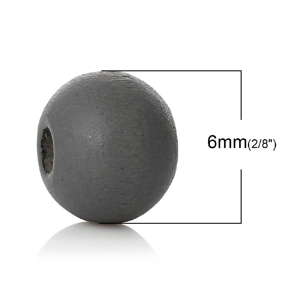 Sadingo Holzperlen Dunkelgrau - 50 Stück - 6 mm Verkauf