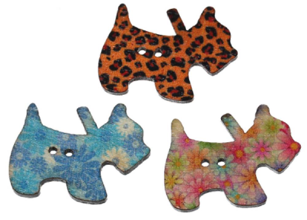 Sadingo Holzknöpfe Hunde - 50 Stk. - Zufälliger Mix im Angebot