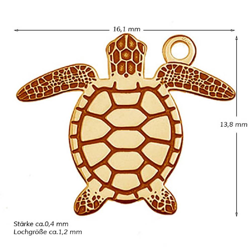 Sadingo Schmuckanhänger Schildkröte 13,8 x 16,1 mm Meist gekauft